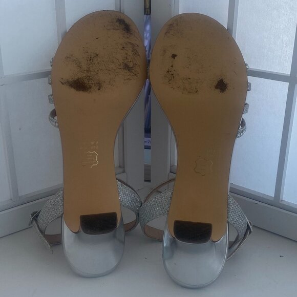 Nina New York Silver and Rhinestone 2 1/2" Heels SZ 8.5 - Picture 4 of 4